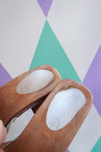 Load image into Gallery viewer, Vintage Italian Leather Wooden Platform Clogs
