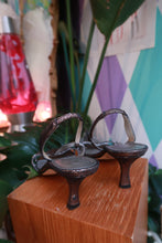 Load image into Gallery viewer, Vintage Metallic Bronze Strappy Slingback Heels
