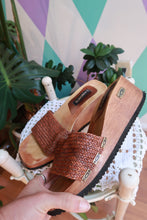 Load image into Gallery viewer, Vintage Candie’s Wooden Platform Slide Sandals
