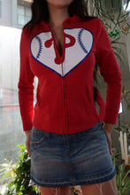 Load image into Gallery viewer, Phillies Zip Up Graphic Hoodie - Phillies Baseball Graphic Sweatshirt

