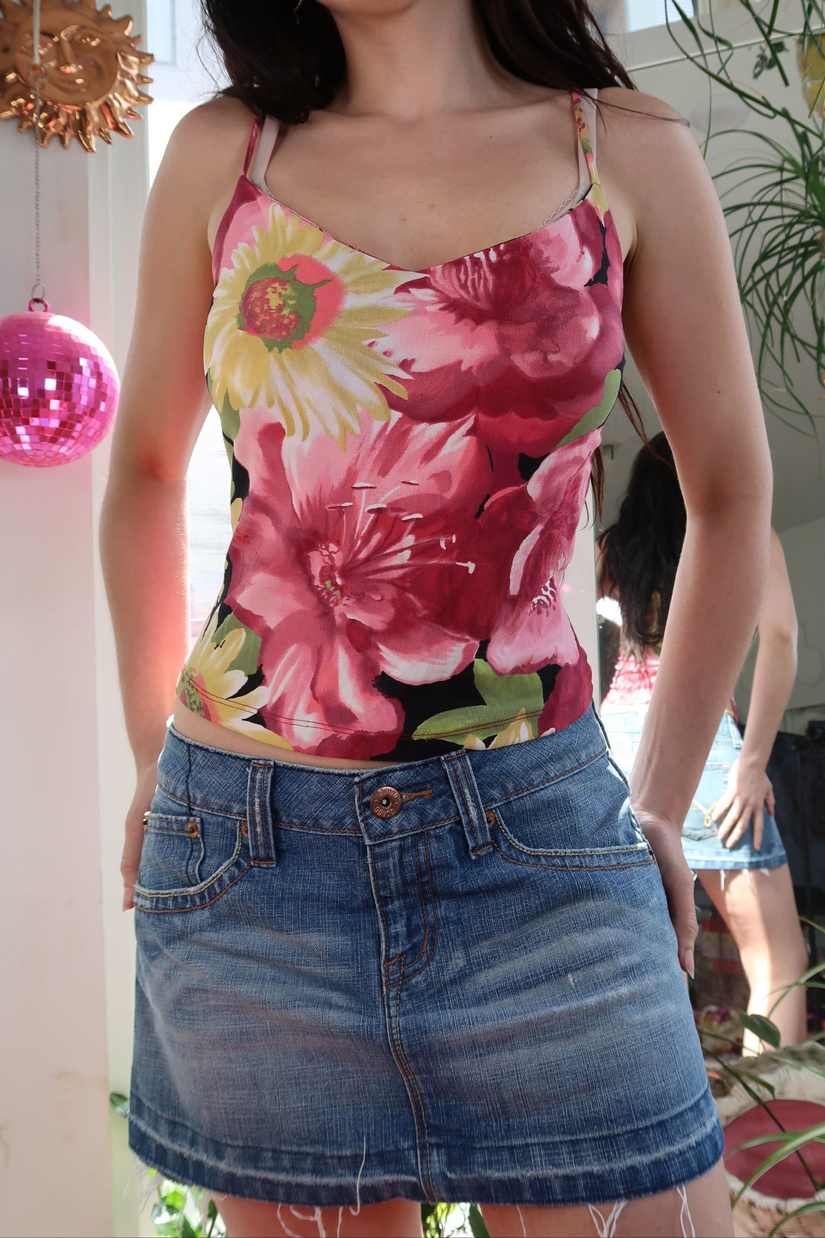 Vintage Y2K Bold Floral Print Cami Top