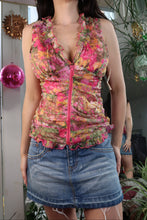 Load image into Gallery viewer, Zip Up Ruffle Floral Tank
