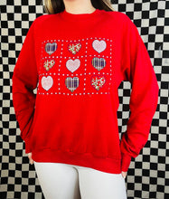 Load image into Gallery viewer, 90s Vintage Heart Patchwork Graphic Sweatshirt
