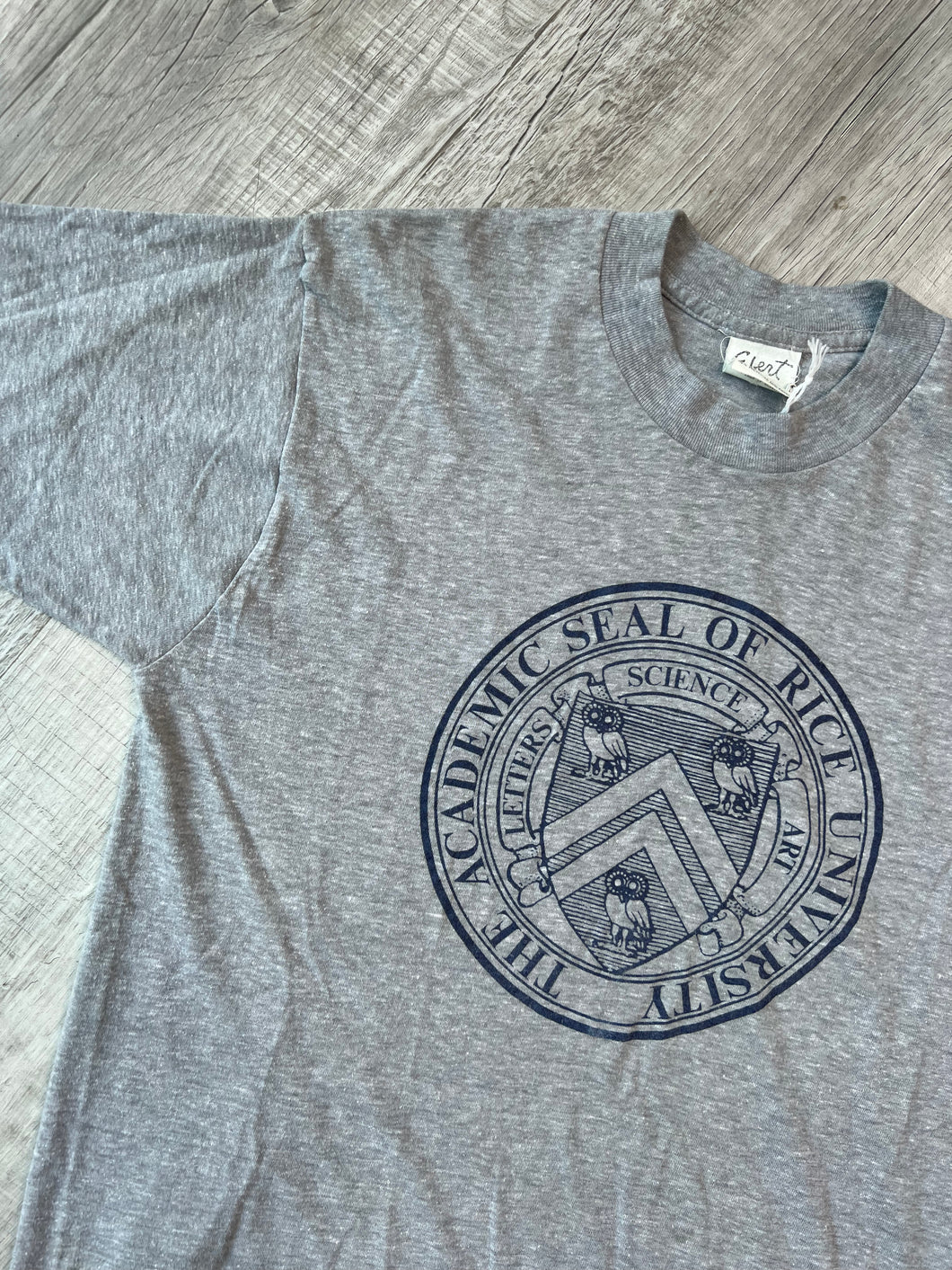 Vintage Heather Grey Rice University Graphic T-shirt