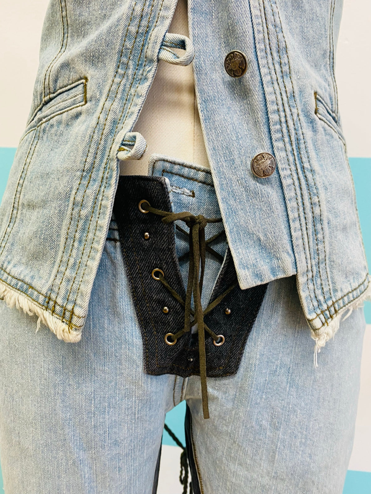 Vintage 2000s Harley Davidson Denim Vest Set - Elektra Vintage