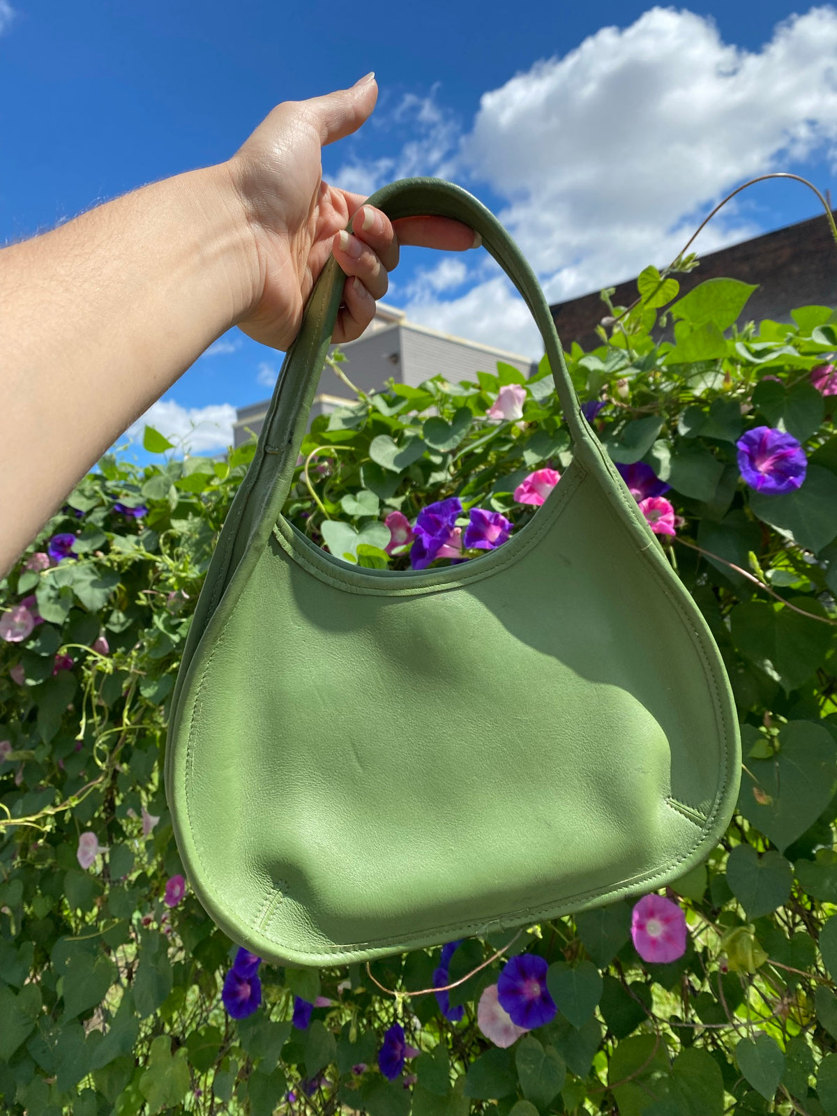 Vintage Sage Green Coach Ergo Mini Leather Bag - Elektra Vintage