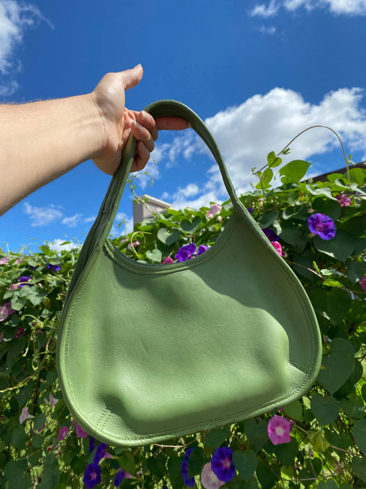 Vintage Sage Green Coach Ergo Mini Leather Bag - Elektra Vintage
