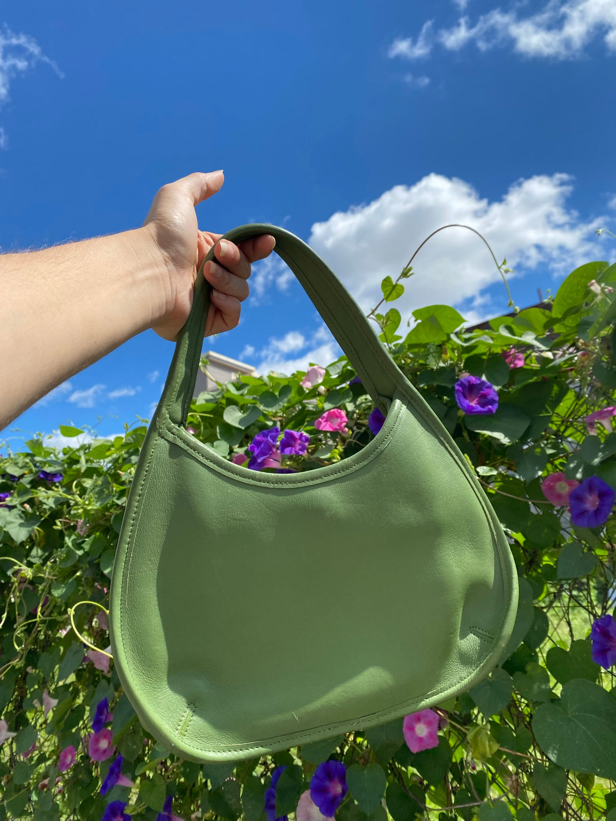 Vintage Sage Green Coach Ergo Mini Leather Bag - Elektra Vintage