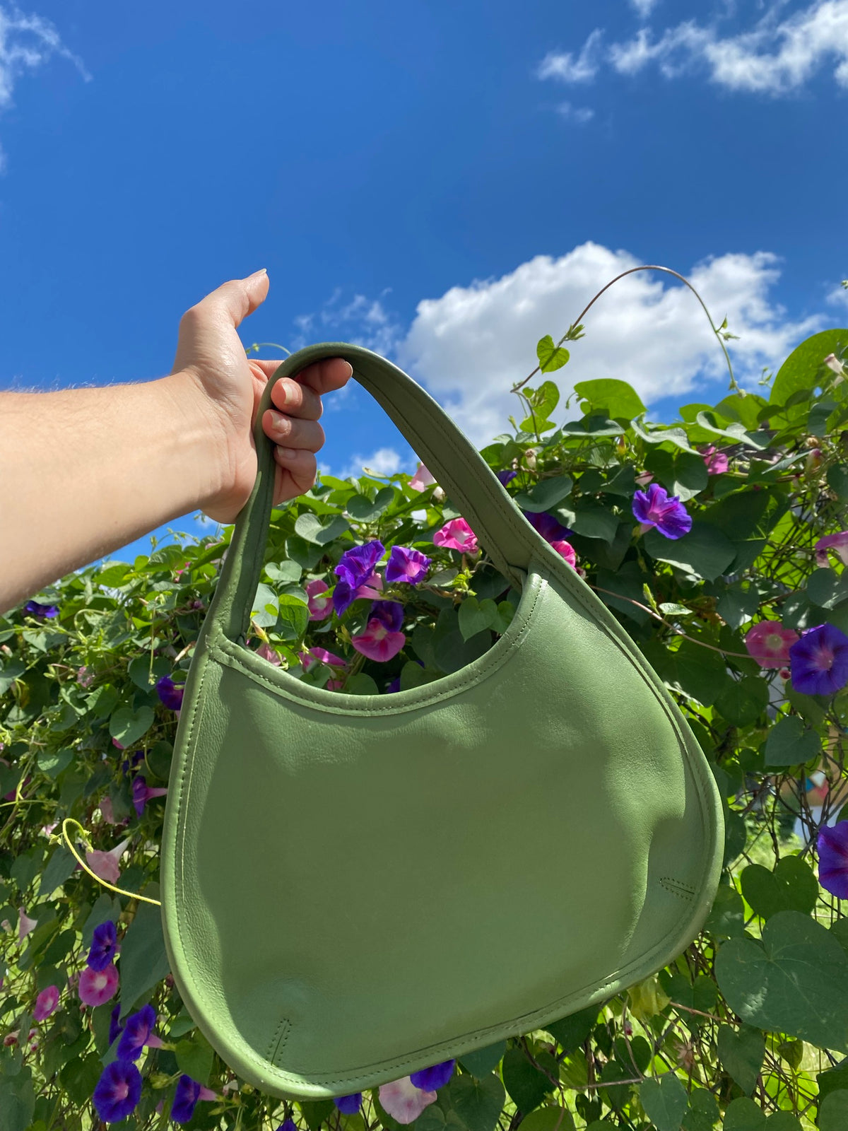 Vintage Sage Green Coach Ergo Mini Leather Bag - Elektra Vintage