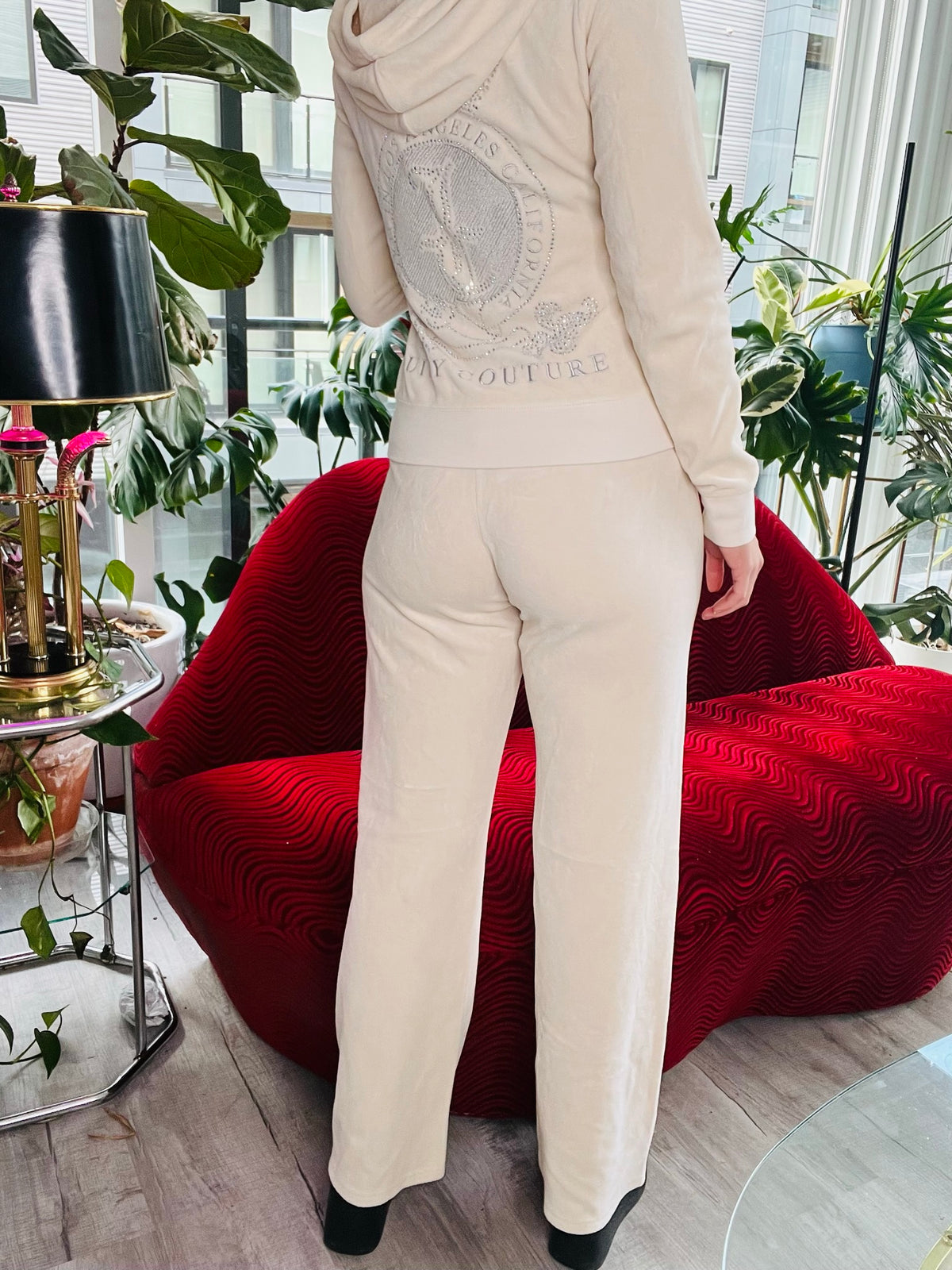 2000s Juicy Couture Rhinestone Velour Tracksuit Set - Elektra Vintage