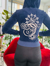 Load image into Gallery viewer, Vintage 2000s Juicy Couture Navy Blue Velour Tracksuit Jacket
