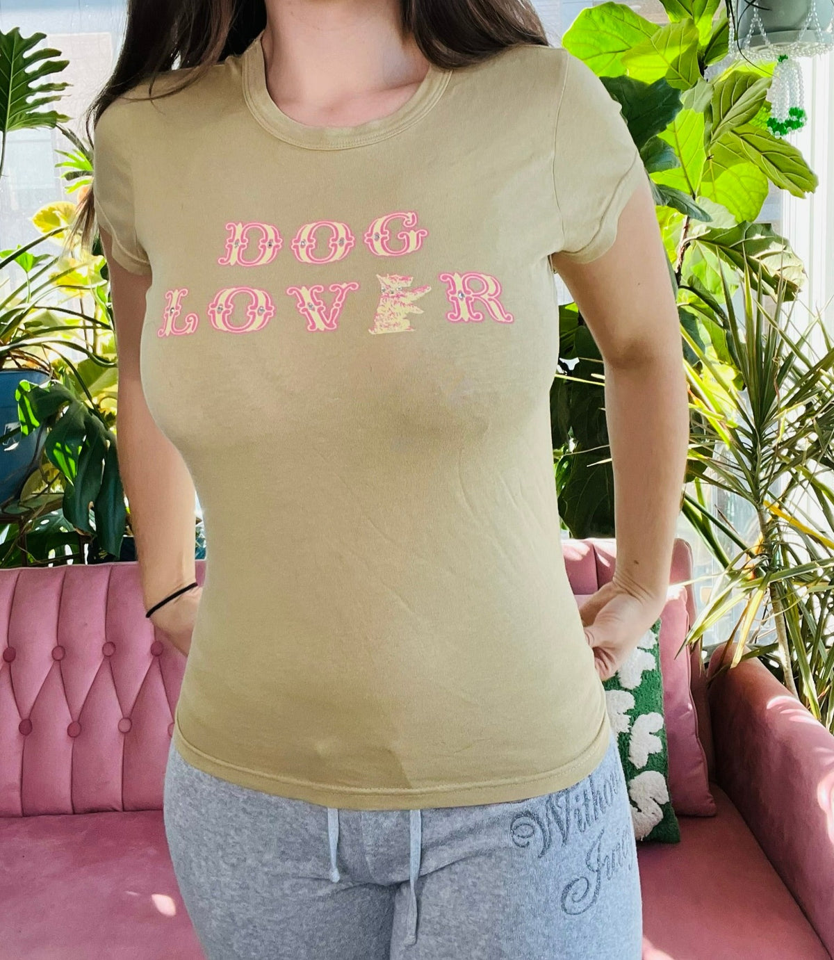Y2K Vintage Juicy Couture Dog Lover Graphic Tee - Elektra Vintage