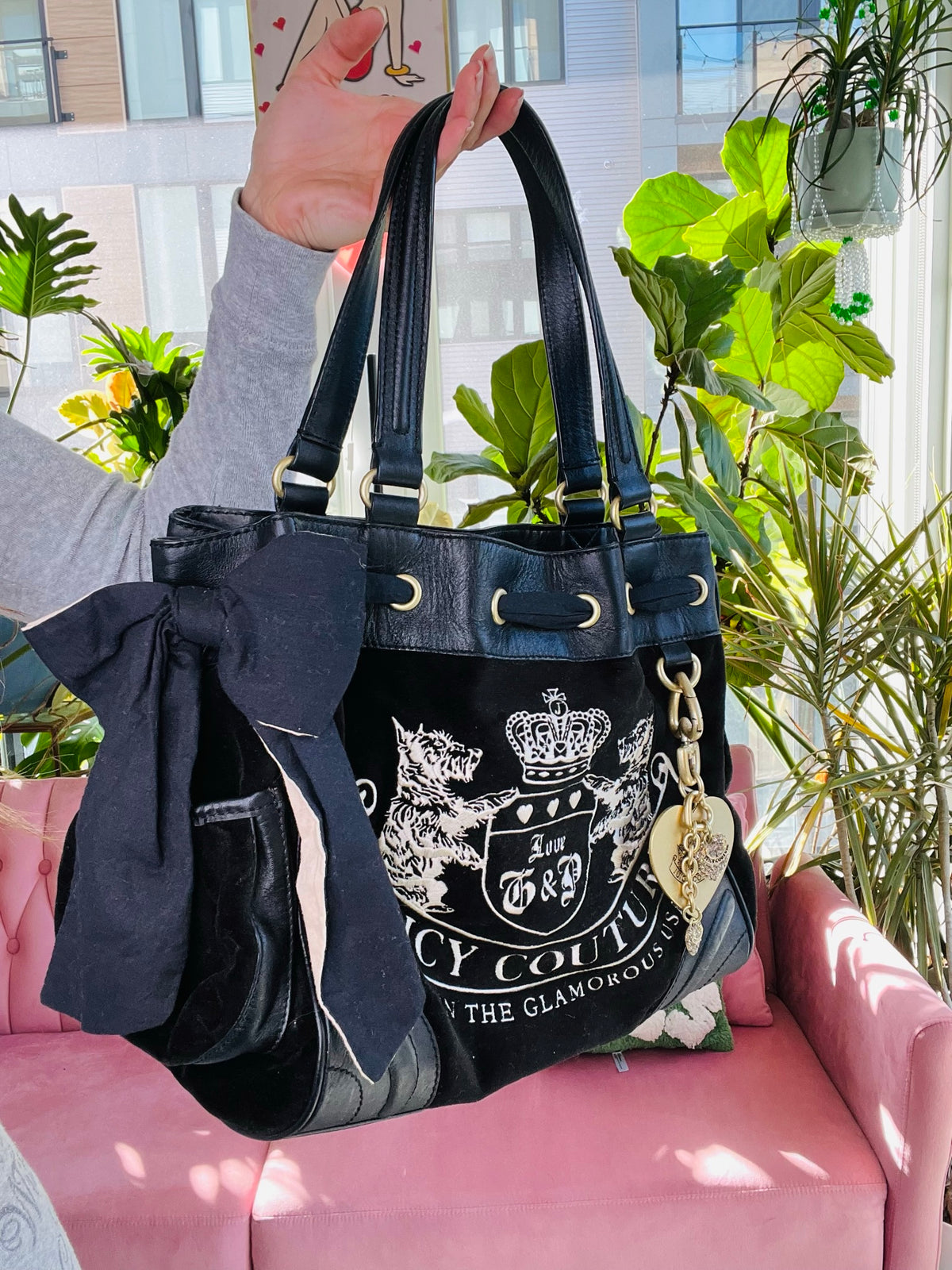 Y2K Vintage Juicy Couture Brown Black Daydreamer Handbag - Elektra Vintage