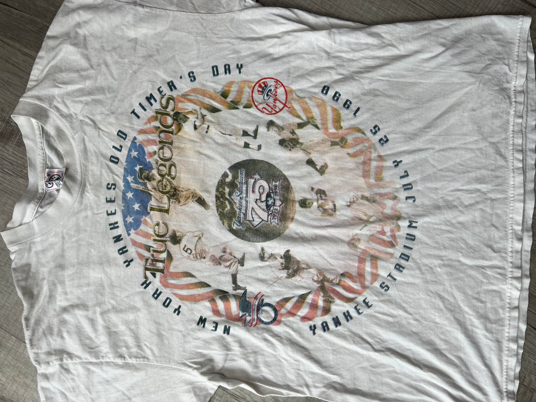 White New York Yankees Old Timers Day T-shirt