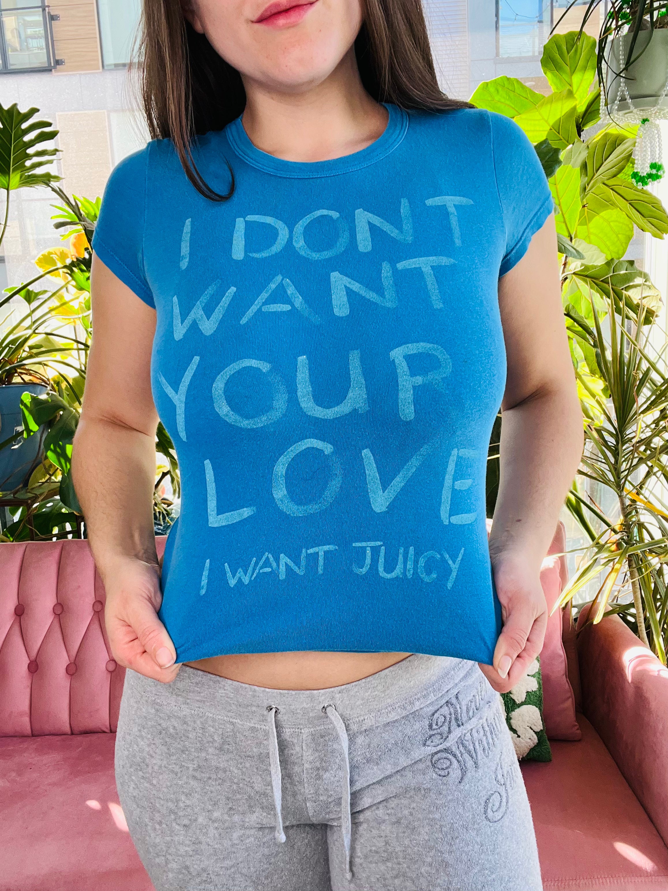 2000s Vintage Juicy Couture Quote Graphic Tee - Elektra Vintage