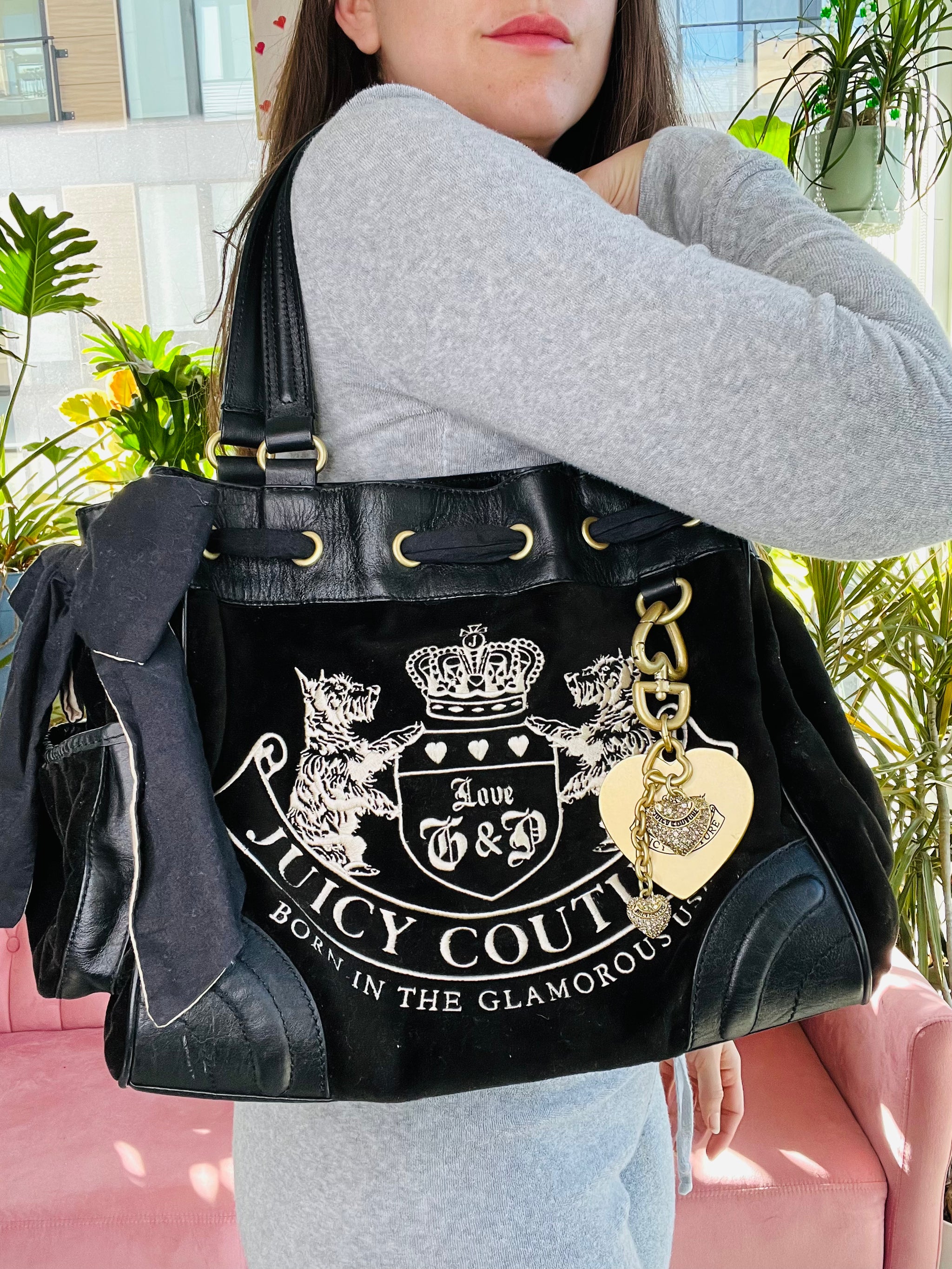 Y2K Vintage Juicy Couture Brown Black Daydreamer Handbag Elektra Vintage