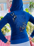 NWT Vintage Juicy Couture Blue Terry Cloth Zip Hoodie - Elektra Vintage